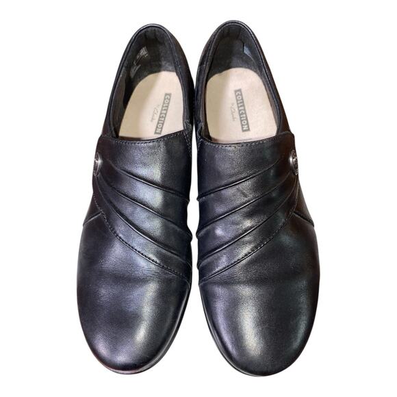 Clarks - Hope Roxanne - Size 6M Slip on Shoes Black Soft Cushion insoles - Picture 1 of 7